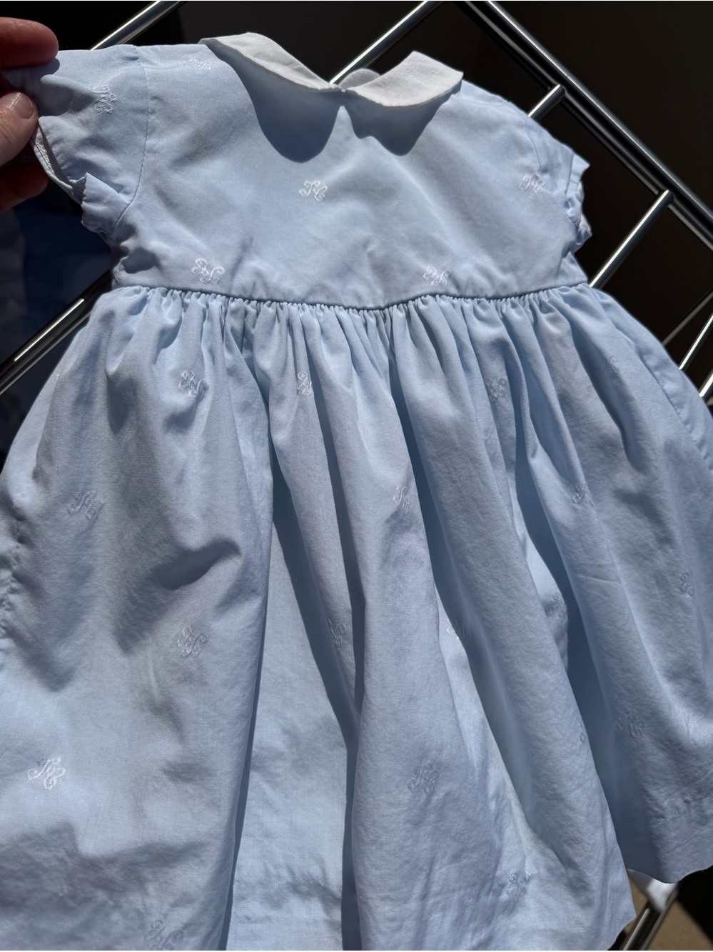 Tartine et Chocolat Classic Baby Blue Peter Pan Collar Kids Dress 6 months